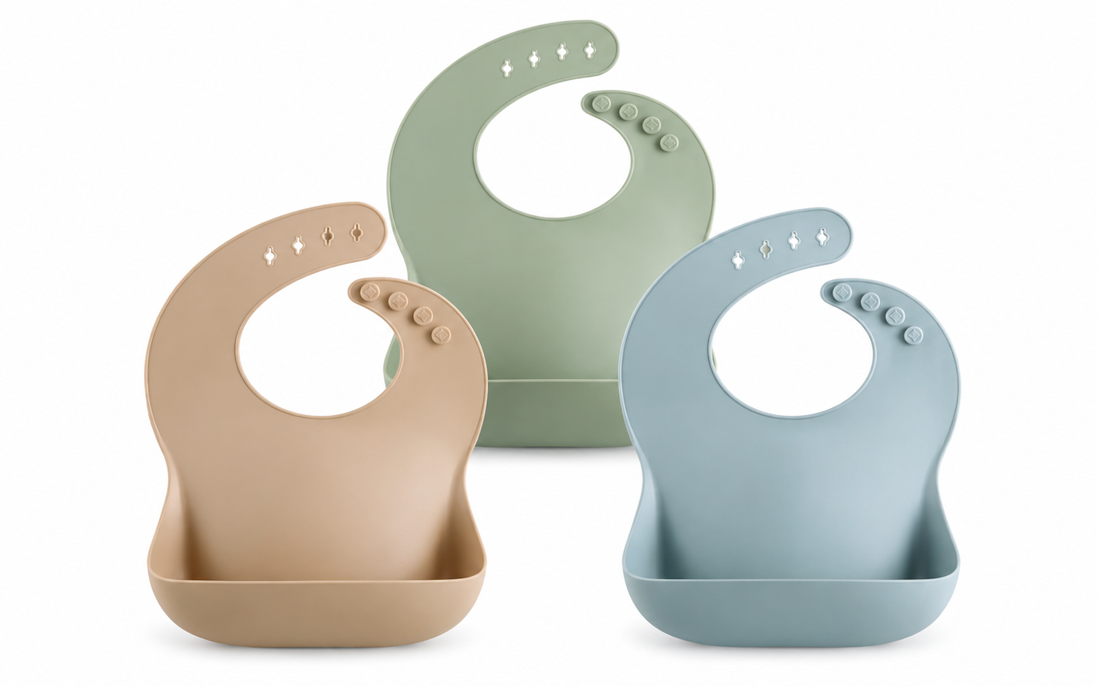 Silicone Bibs with Catch Pockets