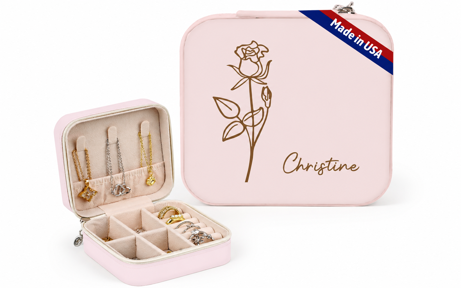Personalized Travel Jewelry Case